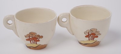 Lot 856 - A Clarice Cliff ‘Coral Firs’ Bonjour pattern coffee service