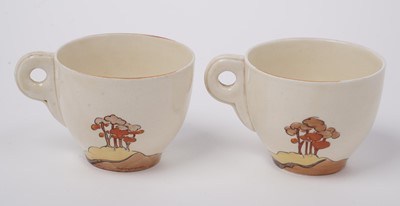 Lot 856 - A Clarice Cliff ‘Coral Firs’ Bonjour pattern coffee service