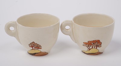 Lot 856 - A Clarice Cliff ‘Coral Firs’ Bonjour pattern coffee service
