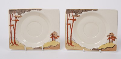 Lot 856 - A Clarice Cliff ‘Coral Firs’ Bonjour pattern coffee service