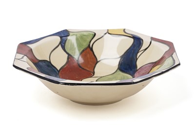 Lot 581 - A Clarice Cliff ‘Abstract Leaves’ pattern octagonal bowl