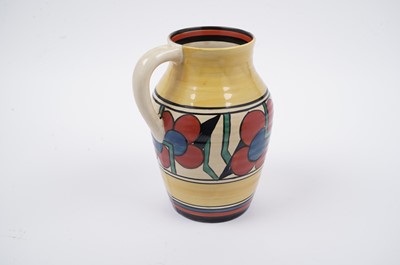 Lot 593 - A Clarice Cliff ‘Red Picasso’ pattern Isis jug