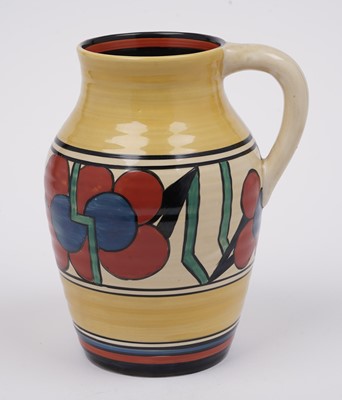 Lot 593 - A Clarice Cliff ‘Red Picasso’ pattern Isis jug