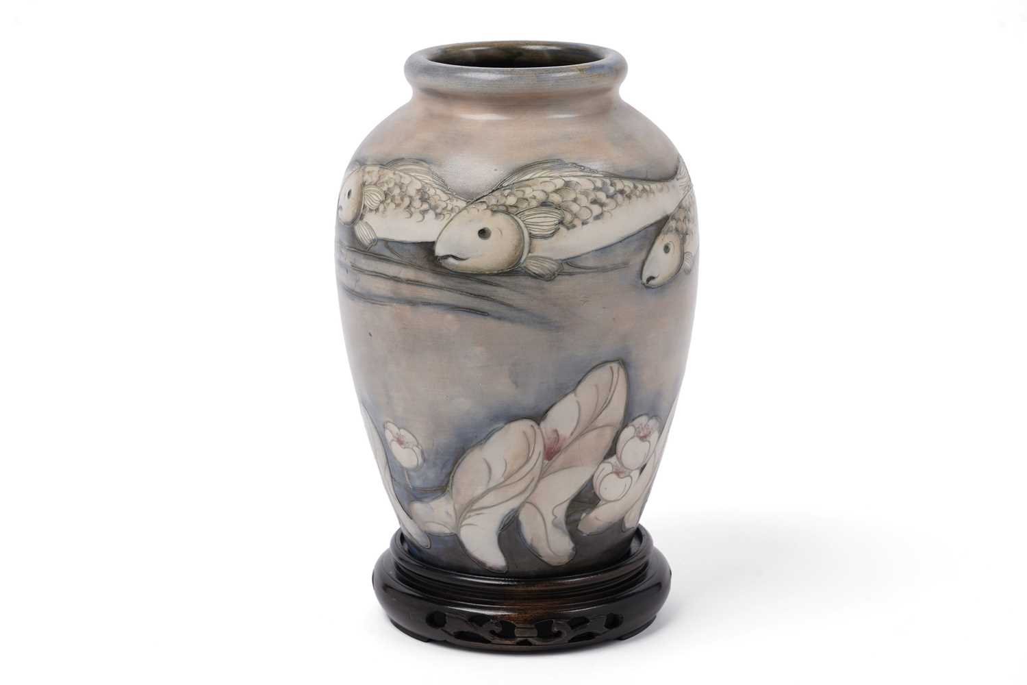 Lot 454 - A William Moorcroft Fish vase