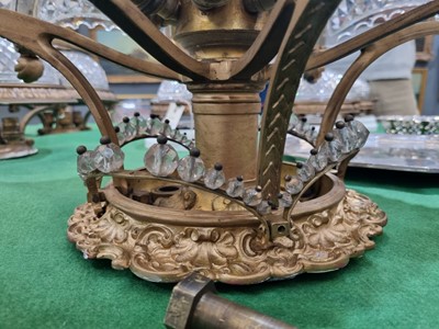 Lot 708 - RMS Olympic interest: a fine pair of ormolu and cut-glass ceiling light fittings