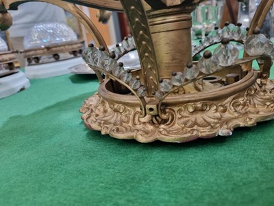 Lot 708 - RMS Olympic interest: a fine pair of ormolu and cut-glass ceiling light fittings