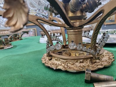 Lot 708 - RMS Olympic interest: a fine pair of ormolu and cut-glass ceiling light fittings