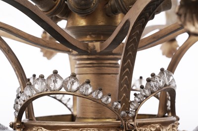 Lot 708 - RMS Olympic interest: a fine pair of ormolu and cut-glass ceiling light fittings