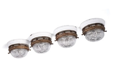 Lot 710 - RMS Olympic interest: a fine set of four ormolu and cut-glass ceiling light fittings