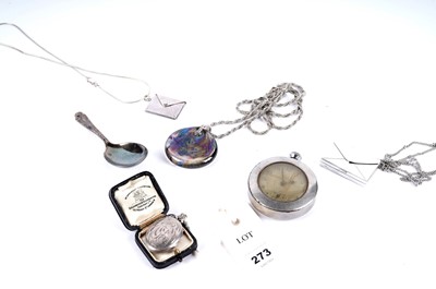 Lot 273 - A selection of silver, costume jewellery, and accessories