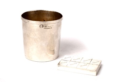 Lot 1750 - A contemporary Italian silver pill box; and Italian silver beaker