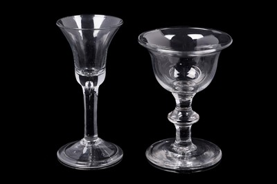 Lot 439 - A bell-shaped wine glass; and a sweetmeat glass