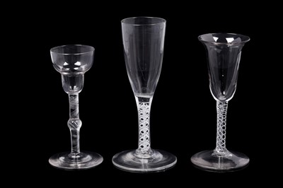 Lot 656 - An 18th Century style ale glass; and two wine glasses