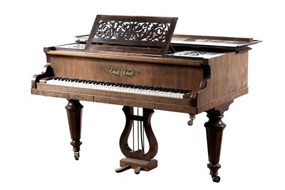 Lot 970 - A Victorian early 1880s walnut baby grand piano