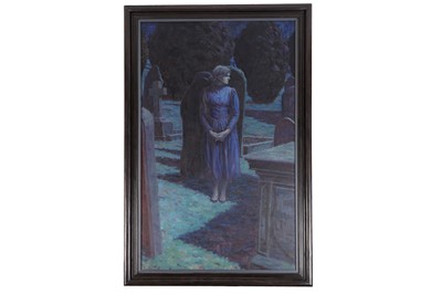 Lot 1022 - Tony Peart - Danby Churchyard by Moonlight | oil and wax