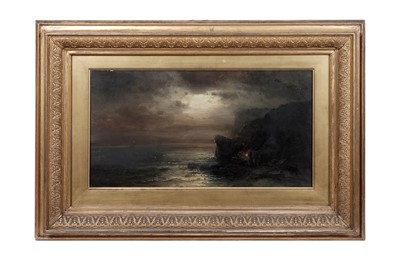 Lot 1136 - Max Sinclair - Smugglers Under Cover of Darkness | oil