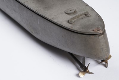 Lot 646 - An early 20th Century scratch-built model of a battleship