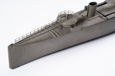 Lot 646 - An early 20th Century scratch-built model of a battleship