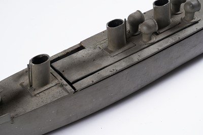Lot 646 - An early 20th Century scratch-built model of a battleship