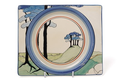 Lot 609 - A Clarice Cliff Bizarre ‘Blue Firs’ pattern plate