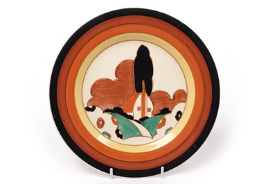 Lot 610 - A Clarice Cliff Bizarre ‘Farmhouse’ pattern plate