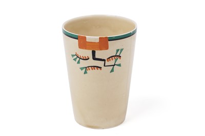 Lot 615 - A Clarice Cliff Bizarre ‘Ravel’ pattern beaker