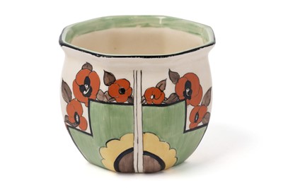 Lot 860 - A Clarice Cliff Bizarre ‘Geometric Block Flowers’ pattern fern pot