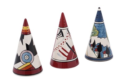 Lot 629 - Three Wedgwood conical sugar shakers