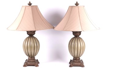 Lot 382 - A pair of modern table lamps