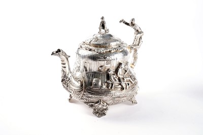 Lot 1437 - A Victorian silver three-piece bachelor’s or afternoon tea set