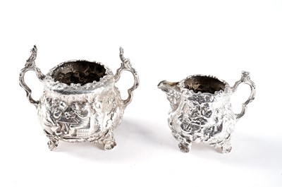 Lot 1437 - A Victorian silver three-piece bachelor’s or afternoon tea set