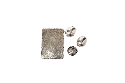 Lot 1665 - An Edwardian silver card case; and other items