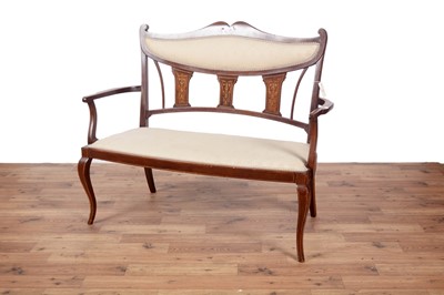 Lot 82 - An Edwardian inlaid mahogany and satinwood banded settee