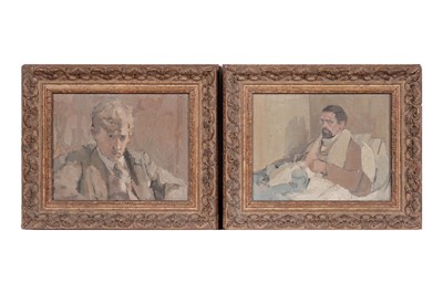 Lot 93 - Dick Lee - Portraits of Edward Carter and Anthony Fry | oil on board