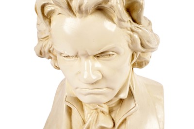 Lot 304 - A composite plaster bust of Beethoven