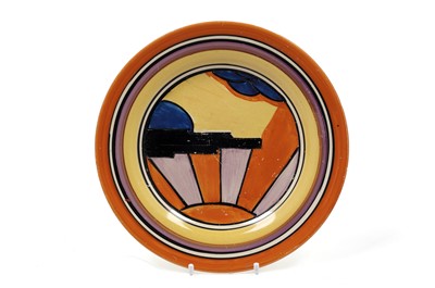 Lot 523 - A Clarice Cliff Bizarre ‘Sunray’ pattern side plate