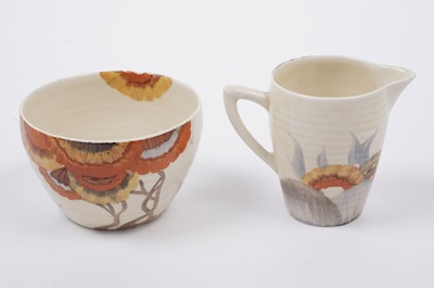 Lot 541 - A Clarice Cliff Bizarre ‘Rhodanthe’ pattern part coffee service