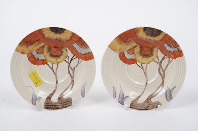 Lot 541 - A Clarice Cliff Bizarre ‘Rhodanthe’ pattern part coffee service