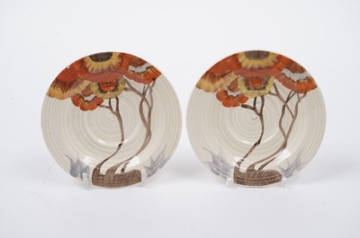 Lot 541 - A Clarice Cliff Bizarre ‘Rhodanthe’ pattern part coffee service