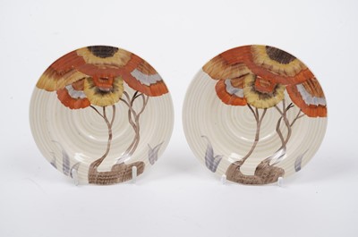 Lot 541 - A Clarice Cliff Bizarre ‘Rhodanthe’ pattern part coffee service