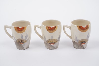 Lot 541 - A Clarice Cliff Bizarre ‘Rhodanthe’ pattern part coffee service
