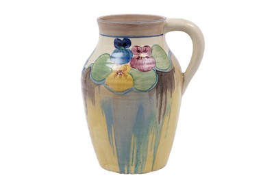 Lot 543 - A Clarice Cliff Bizarre ‘Delicia Pansies’ pattern jug