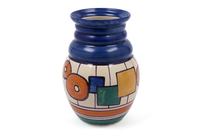 Lot 549 - A Clarice Cliff Bizarre ‘Circles and Squares’ pattern vase