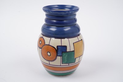 Lot 549 - A Clarice Cliff Bizarre ‘Circles and Squares’ pattern vase