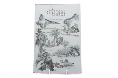 Lot 356 - A Chinese porcelain plaque