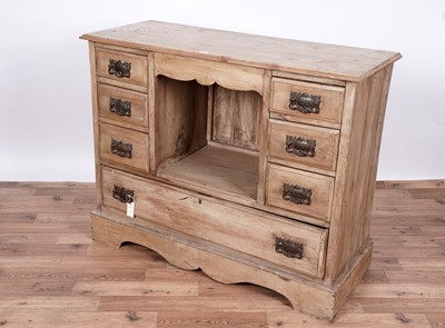 Lot 51 - A Victorian stripped pine dresser and corner cabinet