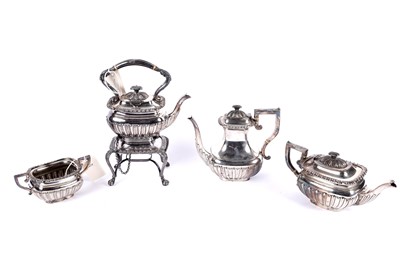 Lot 371 - A late Victorian silver plated four-piece tea and coffee set