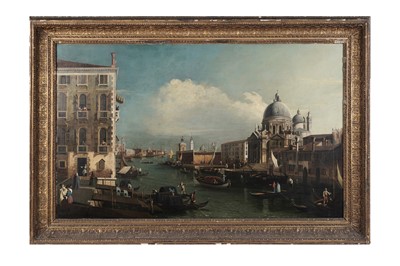 Lot 1086 - Follower of Canaletto - View of the Grand Canal, Santa Maria della Salute and the Dogana | oil