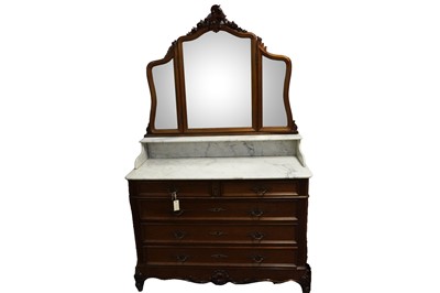 Lot 38 - An early 20th Century French marble topped dressing table