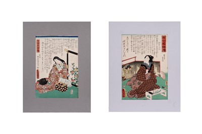 Lot 429A - Utagawa Kunisada (Toyokuni III) - “Kaga no Chiyo” and “Shirabyoshi Gio” | woodcuts